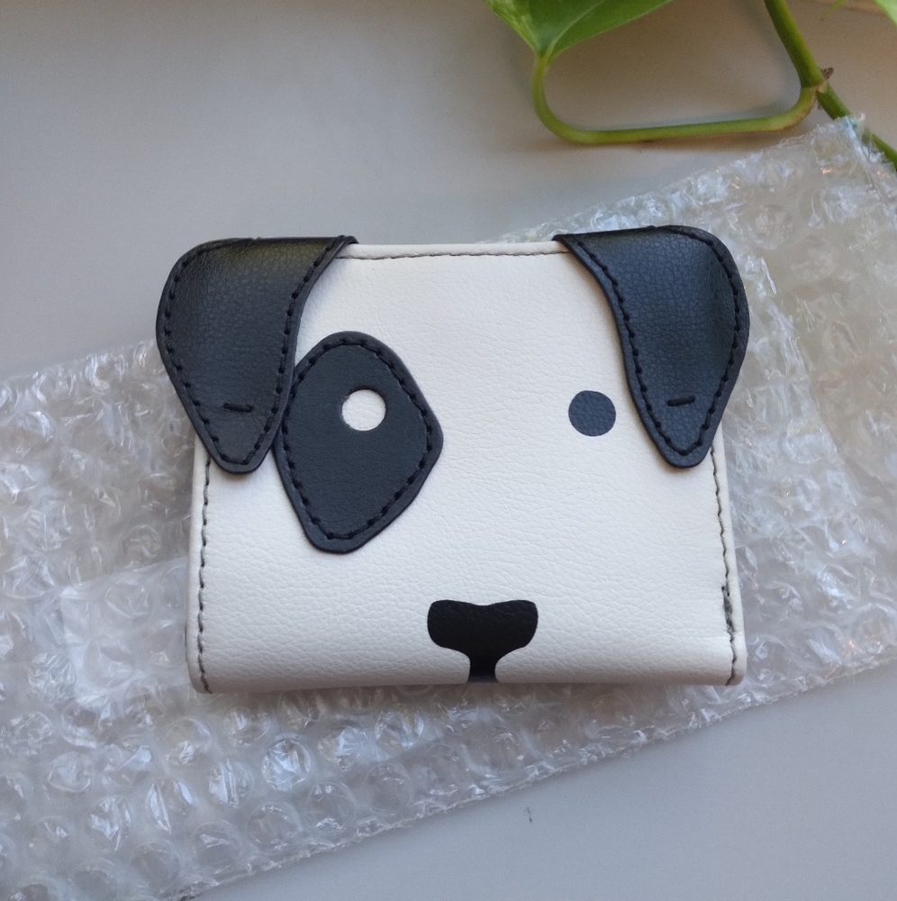 Fossil cute black & white dog mini wallet